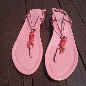 Coach Pink Johanna Seahorse Sandals